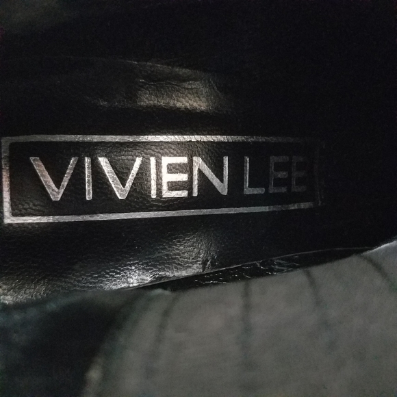 Vivien Lee Italian Made Leather Block Heel Boots Women's Size 8 - Picture 10 of 12